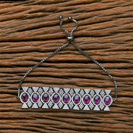 Cz Adjustable Bracelet With Black Plating