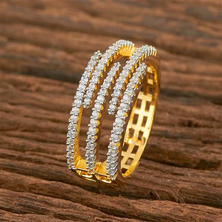 Cz Delicate Ring With Black 2 Tone Rhodium Plating