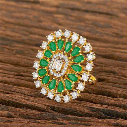 Cz Adjustable Ring With 2 Tone Plating