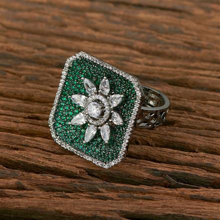 Cz Adjustable Ring With Black Plating