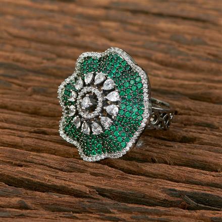 Cz Adjustable Ring With Black Plating