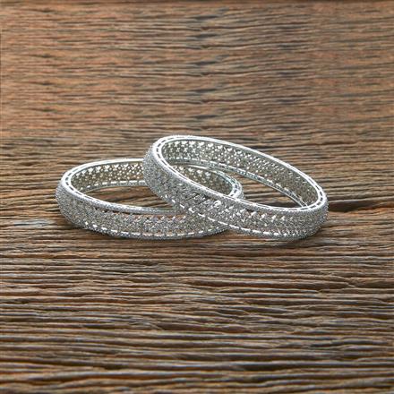 Cz Classic Bangles With Rhodium Plating