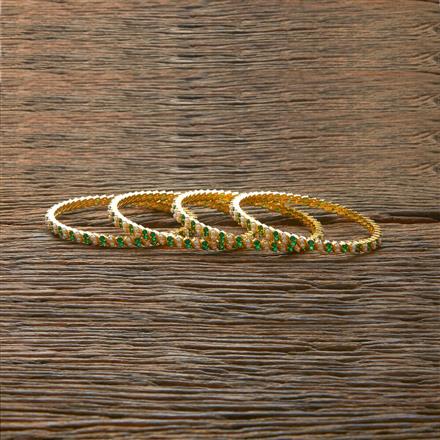 Cz Moti Bangles With Gold Plating