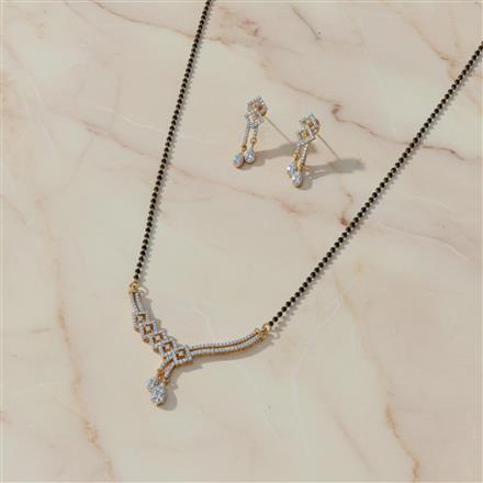 Cz Classic Mangalsutra With 2 Tone Rhodium Plating