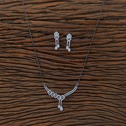 Cz Classic Mangalsutra With 2 Tone Rhodium Plating