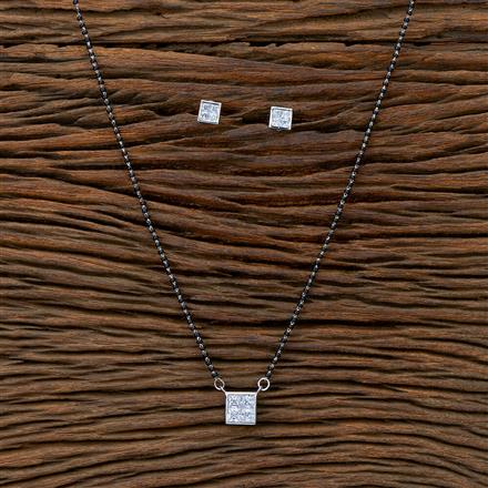 Cz Delicate Mangalsutra With 2 Tone Rhodium Plating