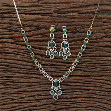 Cz Classic Necklace With 2 Tone Plating