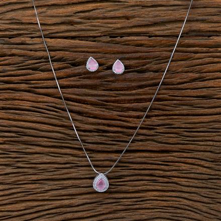 Cz Delicate Pendant Set With Rhodium Plating