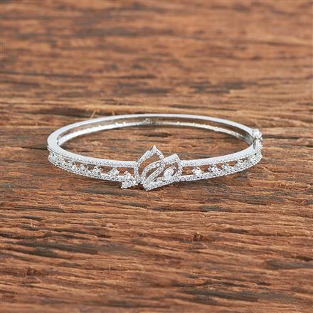 Cz Delicate Kada With Black 2 Tone Rhodium Plating