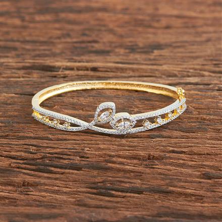 Cz Delicate Kada With 2 Tone Rhodium Plating