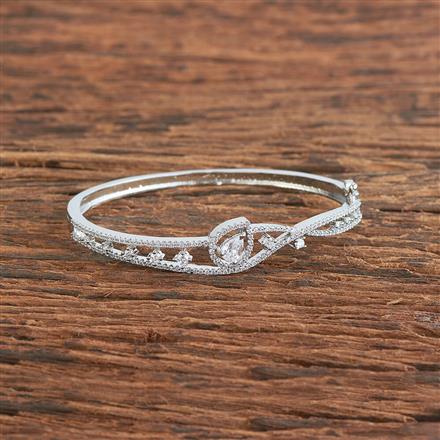 Cz Delicate Kada With 2 Tone Rhodium Plating