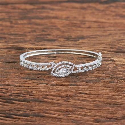 Cz Delicate Kada With Black 2 Tone Rhodium Plating