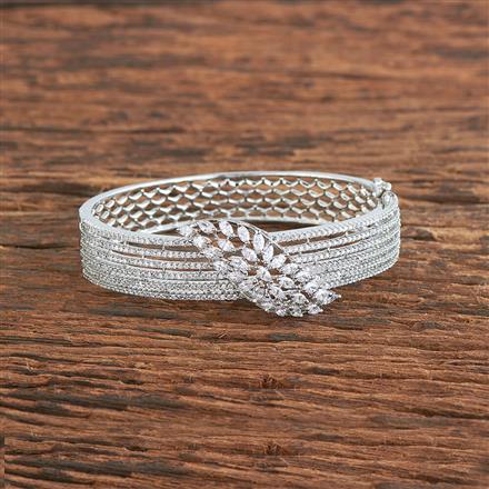 Cz Classic Kada With Black 2 Tone Rhodium Plating