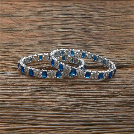 Cz Classic Bangles With Rhodium Plating