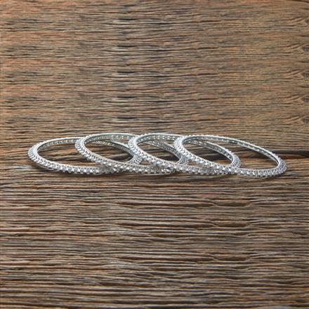 Cz Classic Bangles With Rhodium Plating