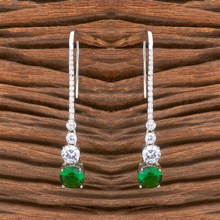 Cz Delicate Earring With Rhodium Plating