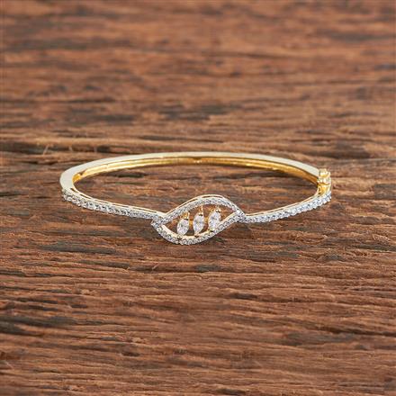 Cz Delicate Kada With 2 Tone Rhodium Plating