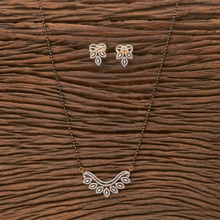 Cz Classic Mangalsutra With 2 Tone Rhodium Plating
