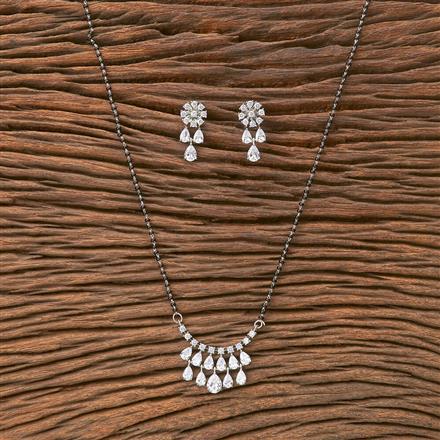 Cz Classic Mangalsutra With 2 Tone Rhodium Plating