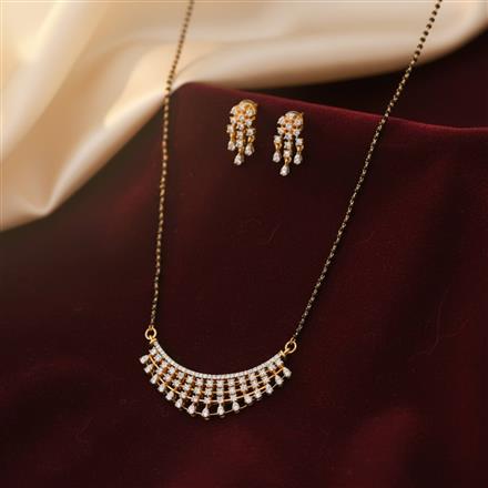 Cz Classic Mangalsutra With 2 Tone Rhodium Plating