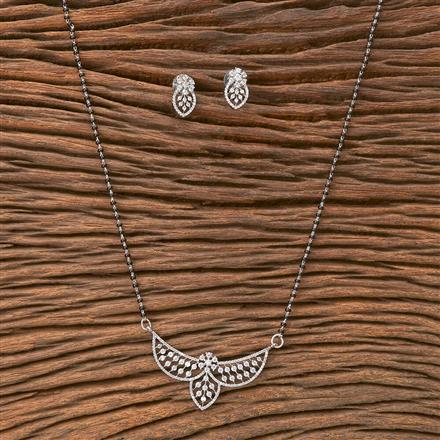 Cz Classic Mangalsutra With 2 Tone Rhodium Plating