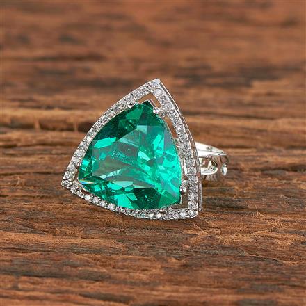 Cz Delicate Ring With Rhodium Plating