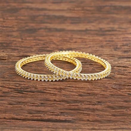 Cz Delicate Bangles With 2 Tone Rhodium Plating