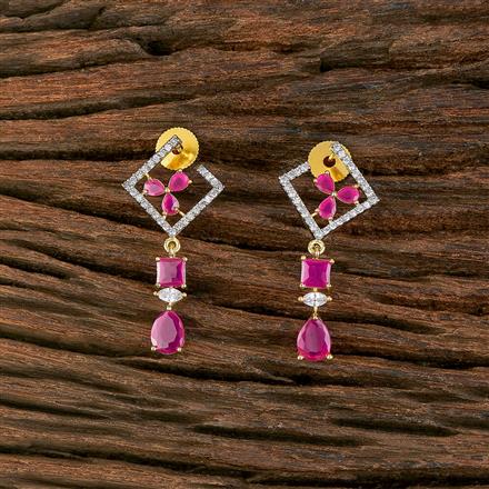 Cz Classic Earring With 2 Tone Plating