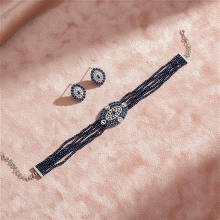 Cz Bandhai Necklace With Rhodium Plating