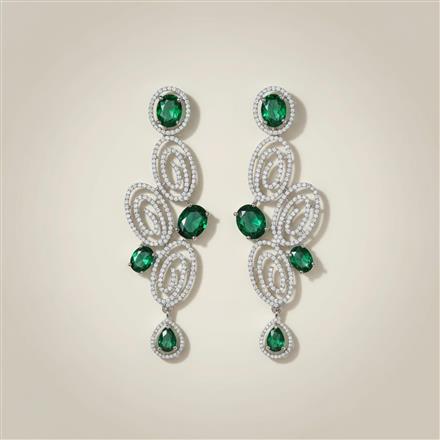 Cz Classic Earring With Black Plating