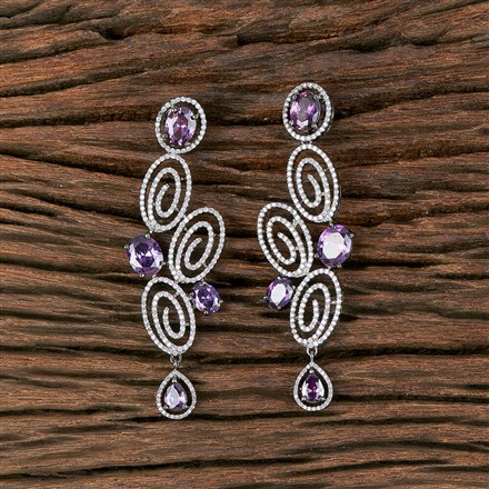 Cz Classic Earring With Black Plating