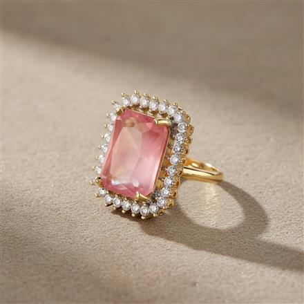 Cz Adjustable Ring With 2 Tone Plating