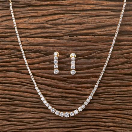 Cz Solitaire Necklace With Gold Plating