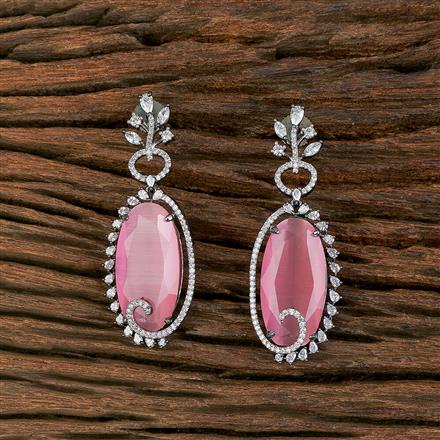 Cz Classic Earring With Black Plating