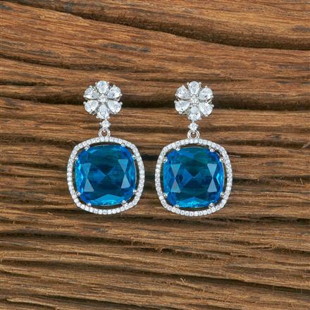 Cubic Zirconia Short Earring With Rhodium Plating