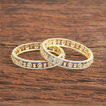 Cz Classic Bangles With 2 Tone Plating