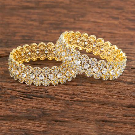 Cz Classic Bangles With 2 Tone Plating