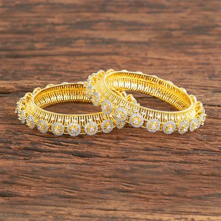 Cz Classic Bangles With 2 Tone Plating