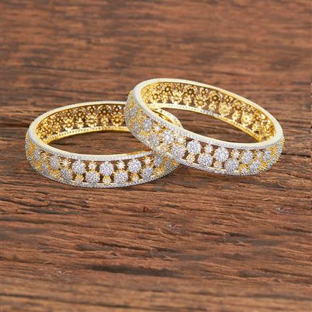 Cz Classic Bangles With 2 Tone Plating