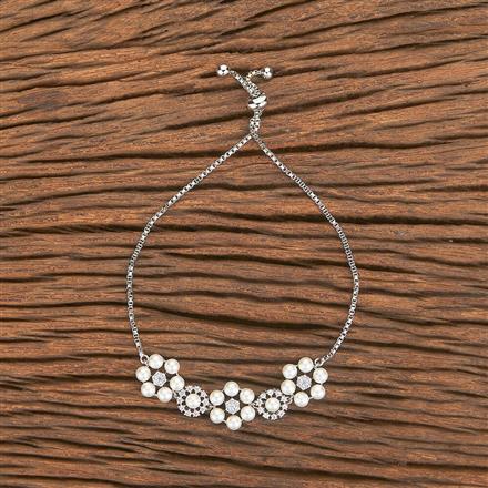 Cubic Zirconia Adjustable Bracelet With Gold Plating