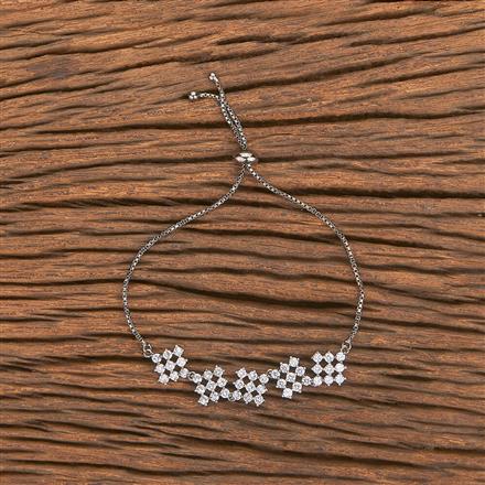 Cubic Zirconia Adjustable Bracelet With Gold Plating