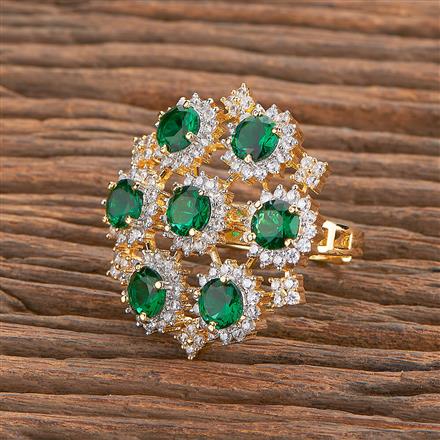 Cubic Zirconia Classic Ring With 2 Tone Plating