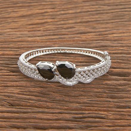 Cubic Zirconia Classic Kada With Rhodium Plating