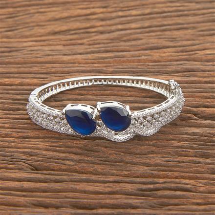 Cubic Zirconia Classic Kada With Rhodium Plating