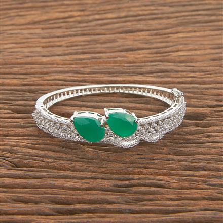 Cubic Zirconia Classic Kada With Rhodium Plating