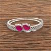 Cubic Zirconia Classic Kada With Rhodium Plating