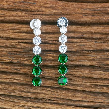 Cubic Zirconia Delicate Earring With Rhodium Plating