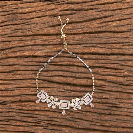 Cubic Zirconia Adjustable Bracelet With 2 Tone Plating