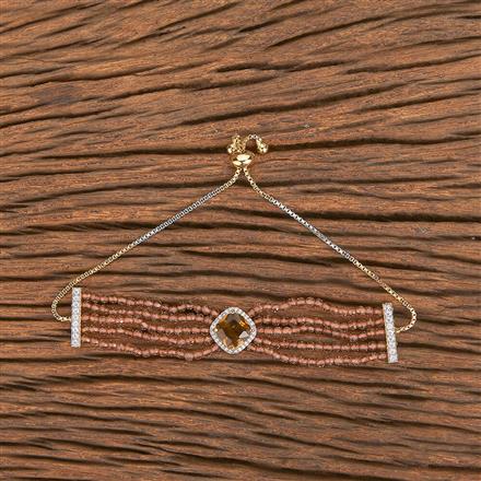 Cubic Zirconia Adjustable Bracelet With 2 Tone Plating