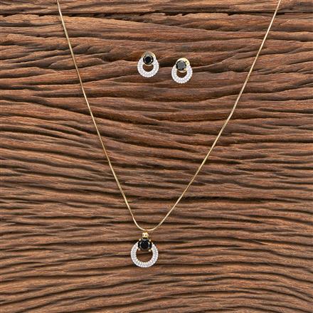 Cubic Zirconia Delicate Pendant Set With 2 Tone Plating
